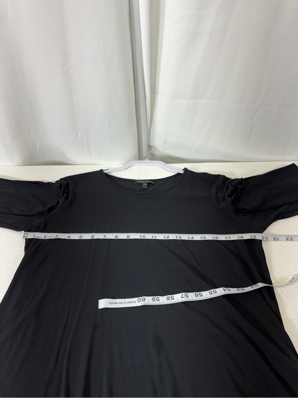 Eileen Fisher Black Long-Sleeve Scoop Neck Top 100% Silk 3418 - Picture 6 of 11